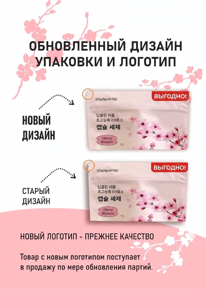 Универсальные капсулы для стирки 5в1 Kemu Сакура (50 шт.) — фото 8
